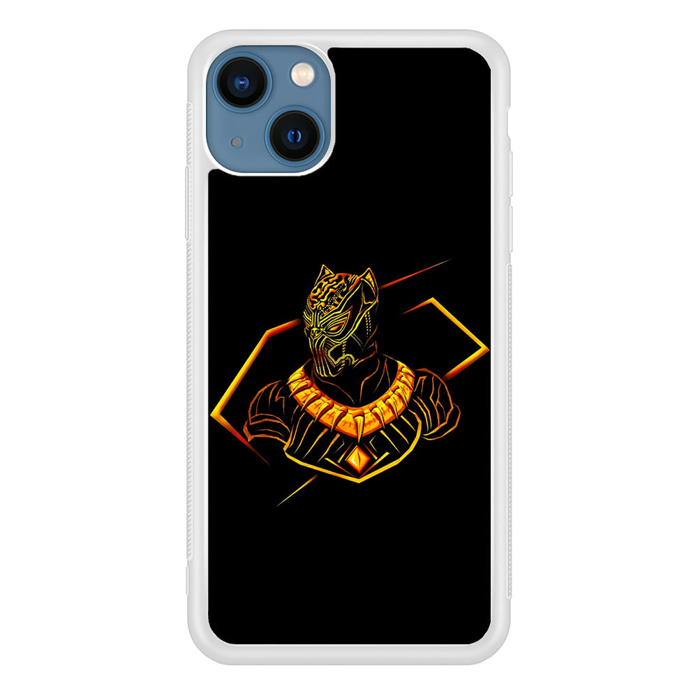 Black Panther Golden Art iPhone 15 Case-Phone Case-Rubber White (2D Case)-Altracase