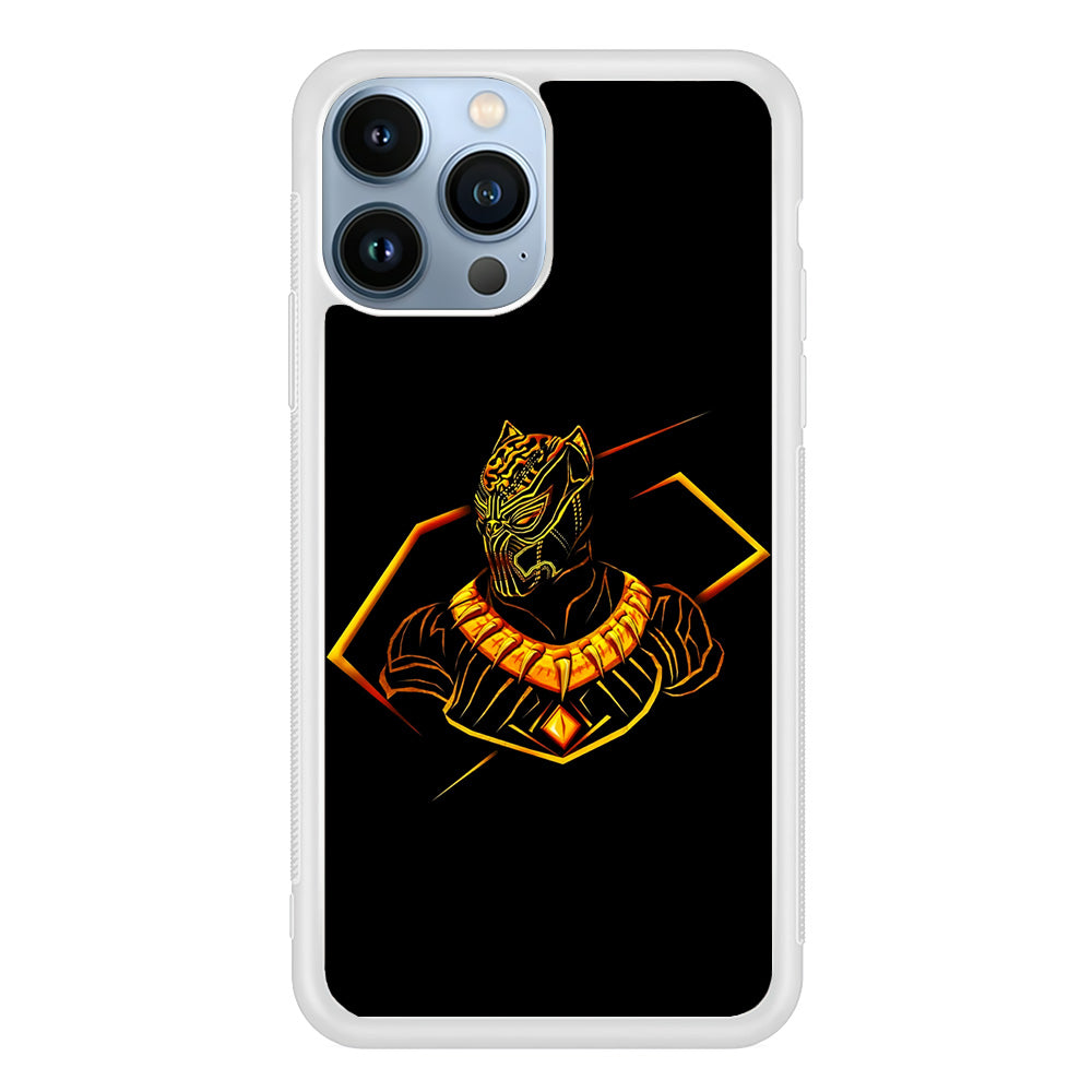 Black Panther Golden Art iPhone 15 Pro Case-Phone Case-Rubber White (2D Case)-Altracase