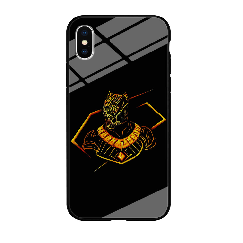 Black Panther Golden Art iPhone X Case-Phone Case-Tempered Glass Case-Altracase