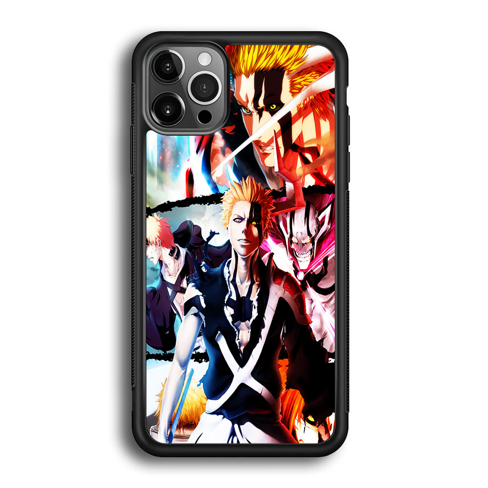 Bleach Ichigo Kurosaki Collage iPhone 12 Pro Max Case-Phone Case-Rubber Black (2D Case)-Altracase