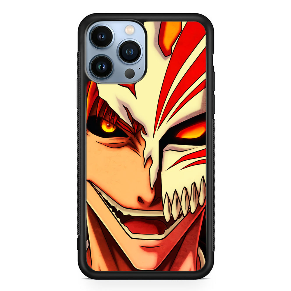 Bleach Ichigo Kurosaki Face iPhone 15 Pro Max Case-Phone Case-Rubber Black (2D Case)-Altracase