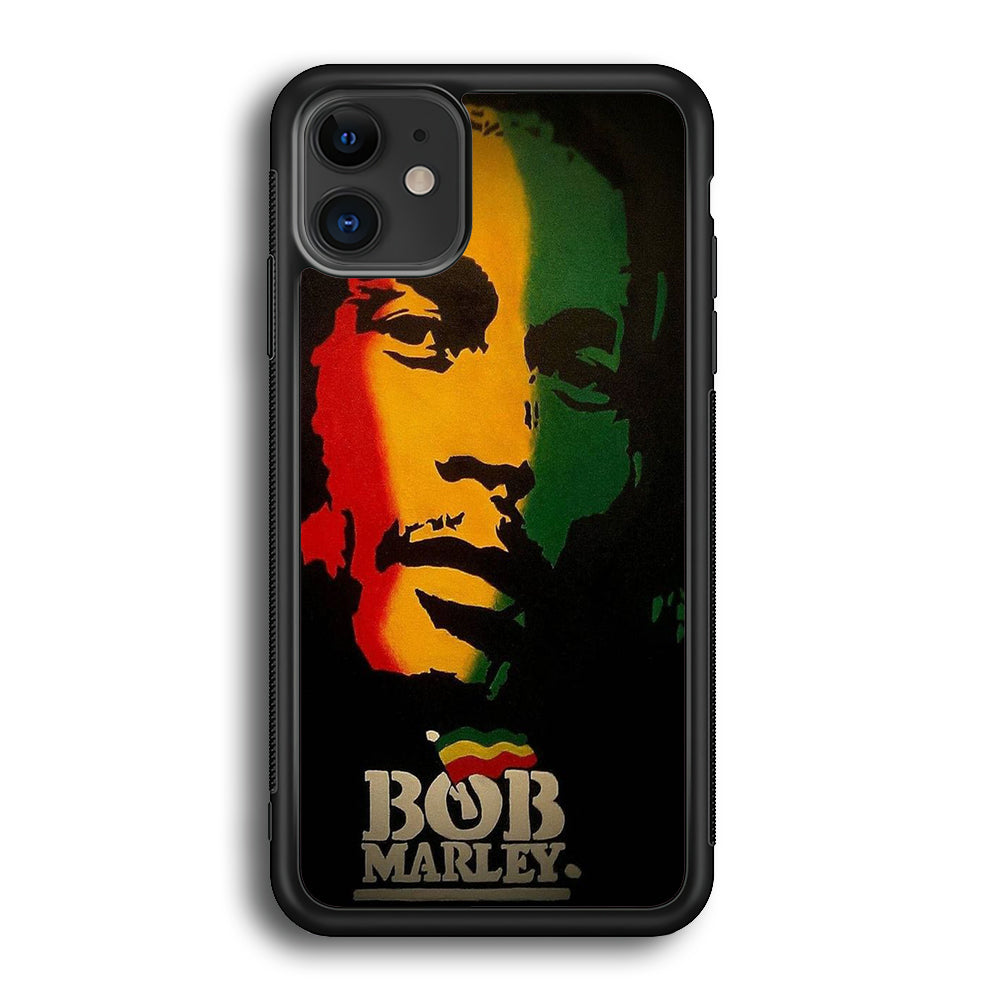 Bob Marley 002 iPhone 12 Case-Phone Case-Rubber Black (2D Case)-Altracase