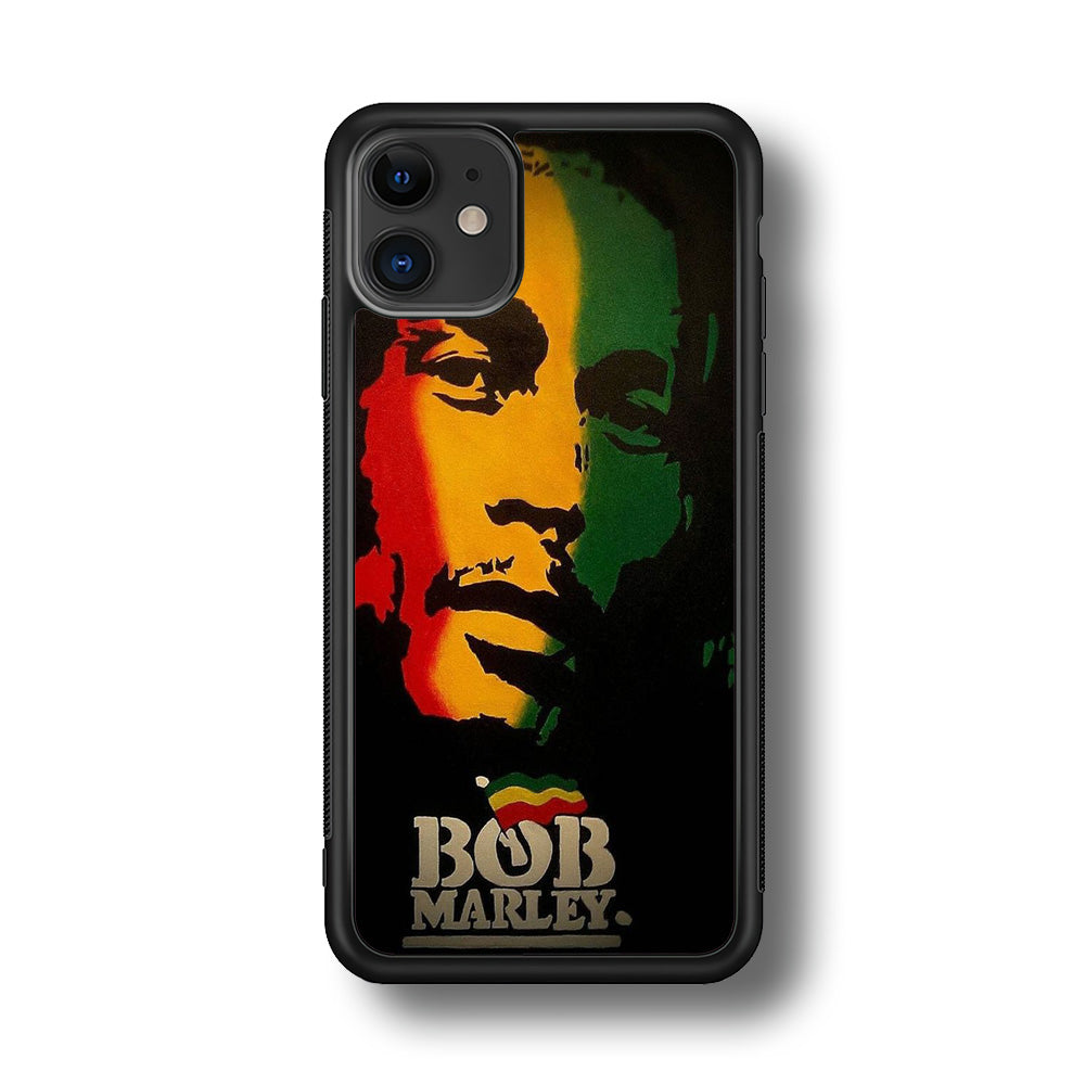 Bob Marley 002 iPhone 11 Case-Phone Case-Rubber Black (2D Case)-Altracase