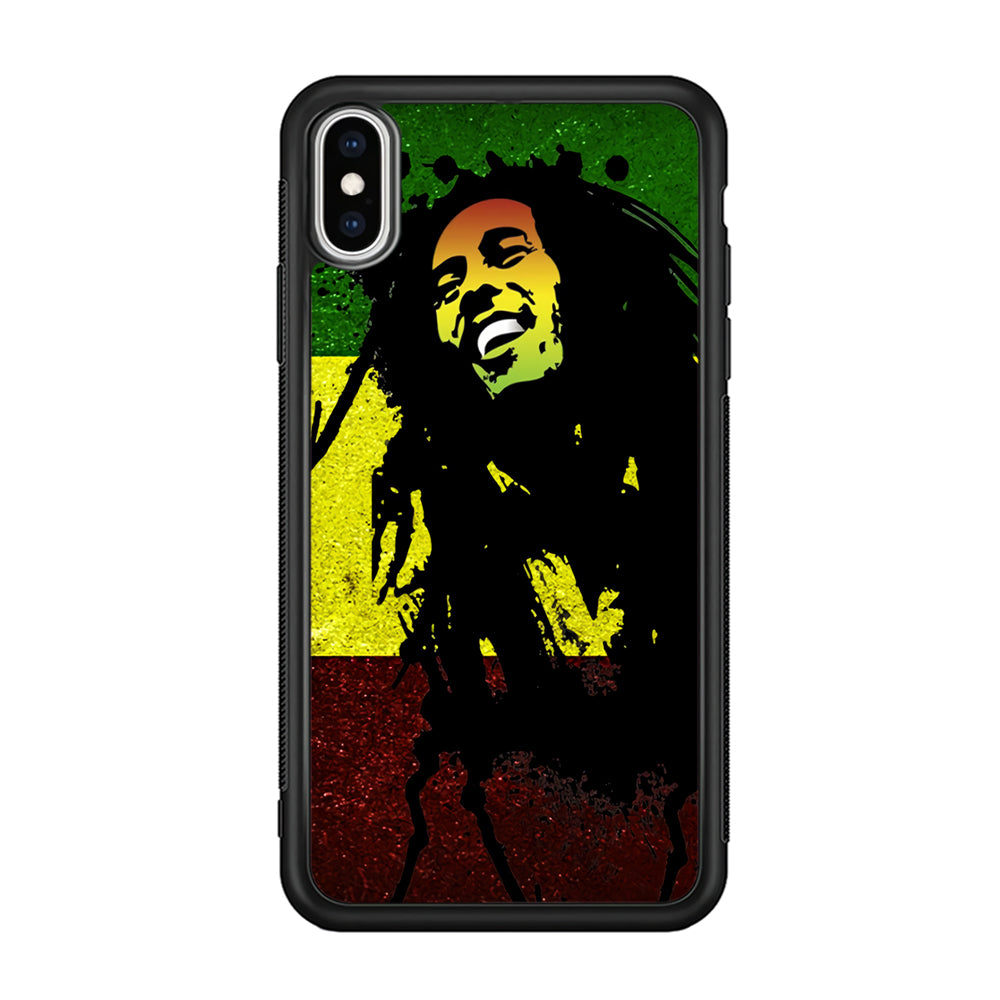 Bob Marley 003 iPhone X Case-Phone Case-Rubber Black (2D Case)-Altracase