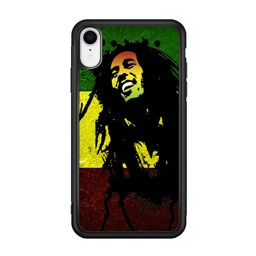 Bob Marley 003 iPhone XR Case-Phone Case-Rubber Black (2D Case)-Altracase