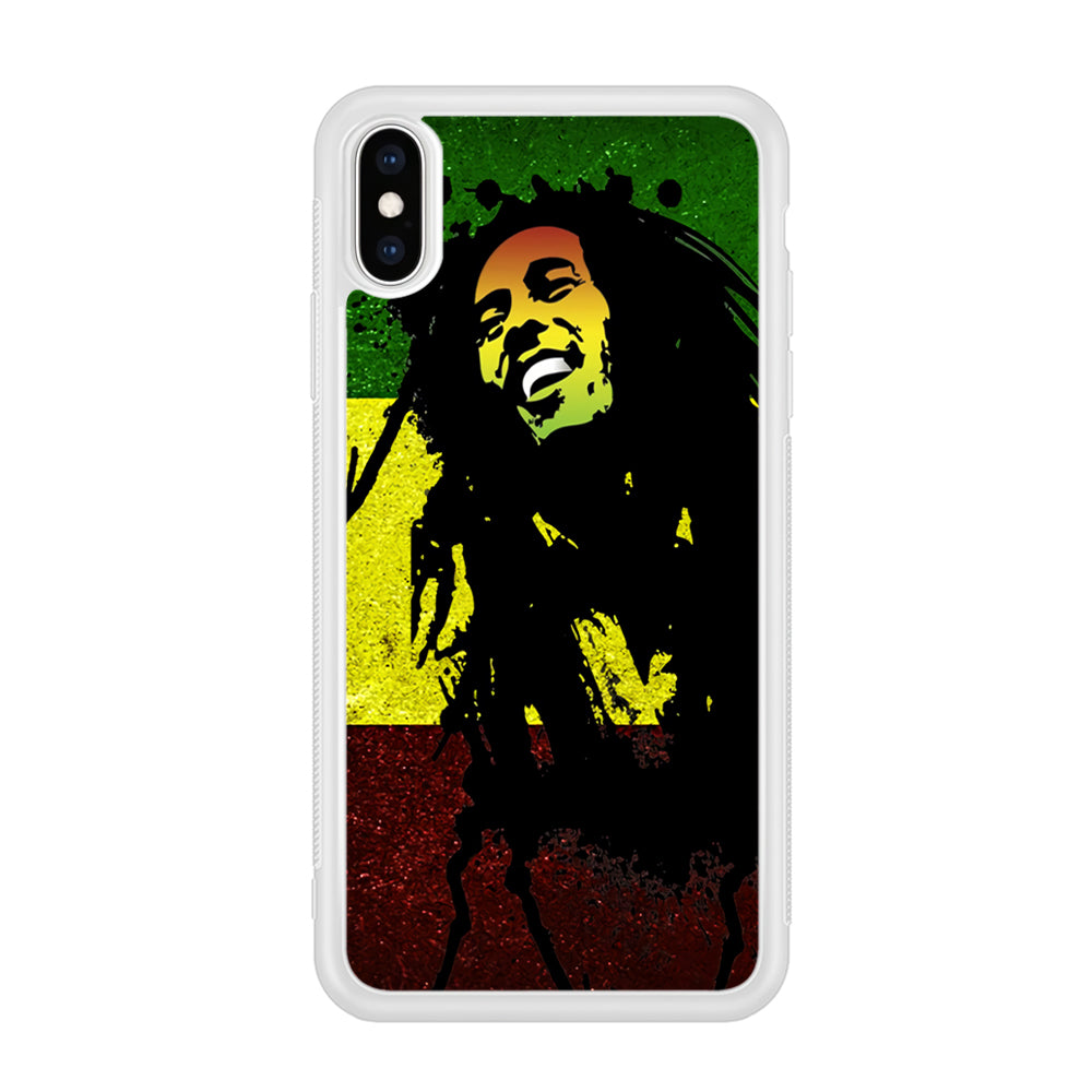 Bob Marley 003 iPhone X Case-Phone Case-Rubber White (2D Case)-Altracase