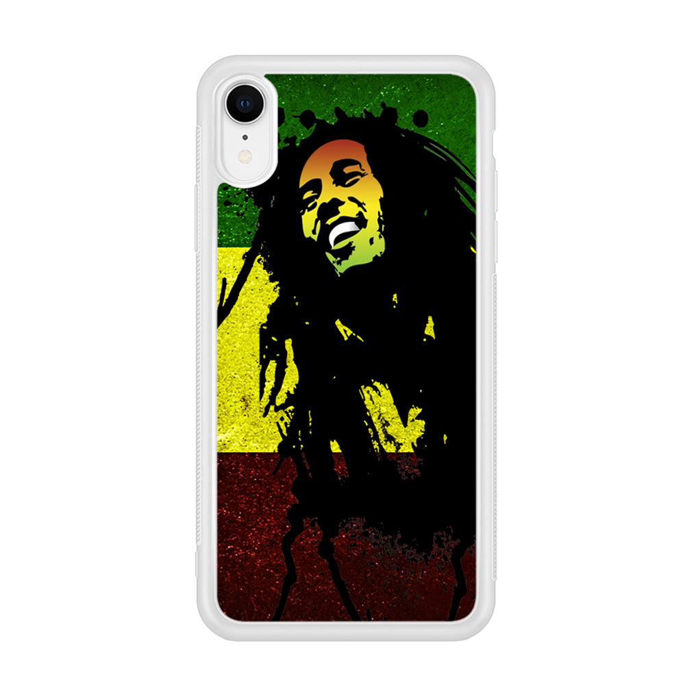 Bob Marley 003 iPhone XR Case-Phone Case-Rubber White (2D Case)-Altracase
