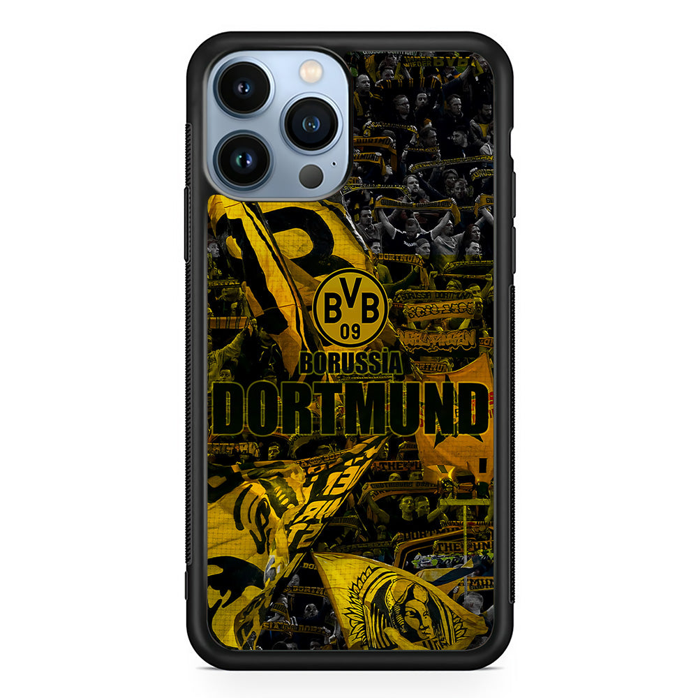 Borussia Dortmund Die Borussen iPhone 15 Pro Case-Phone Case-Rubber Black (2D Case)-Altracase