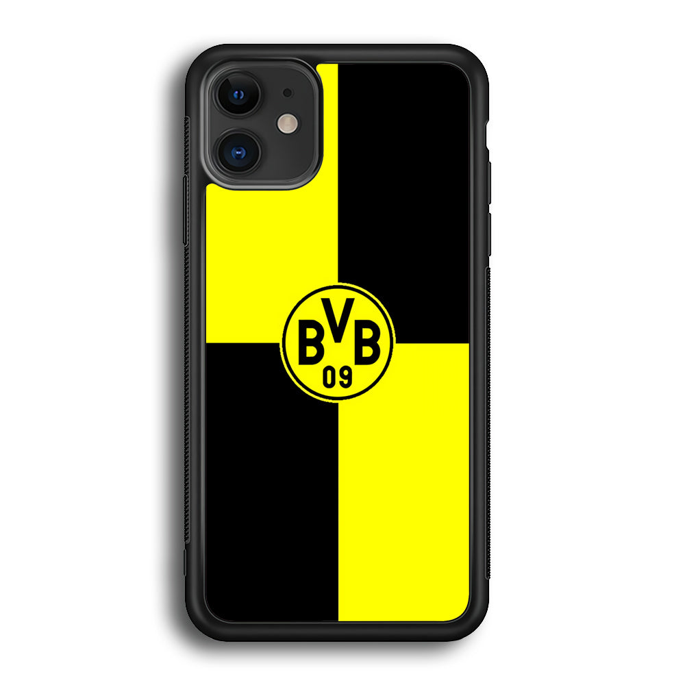 Borussia Dortmund Logo Club iPhone 12 Case-Phone Case-Rubber Black (2D Case)-Altracase