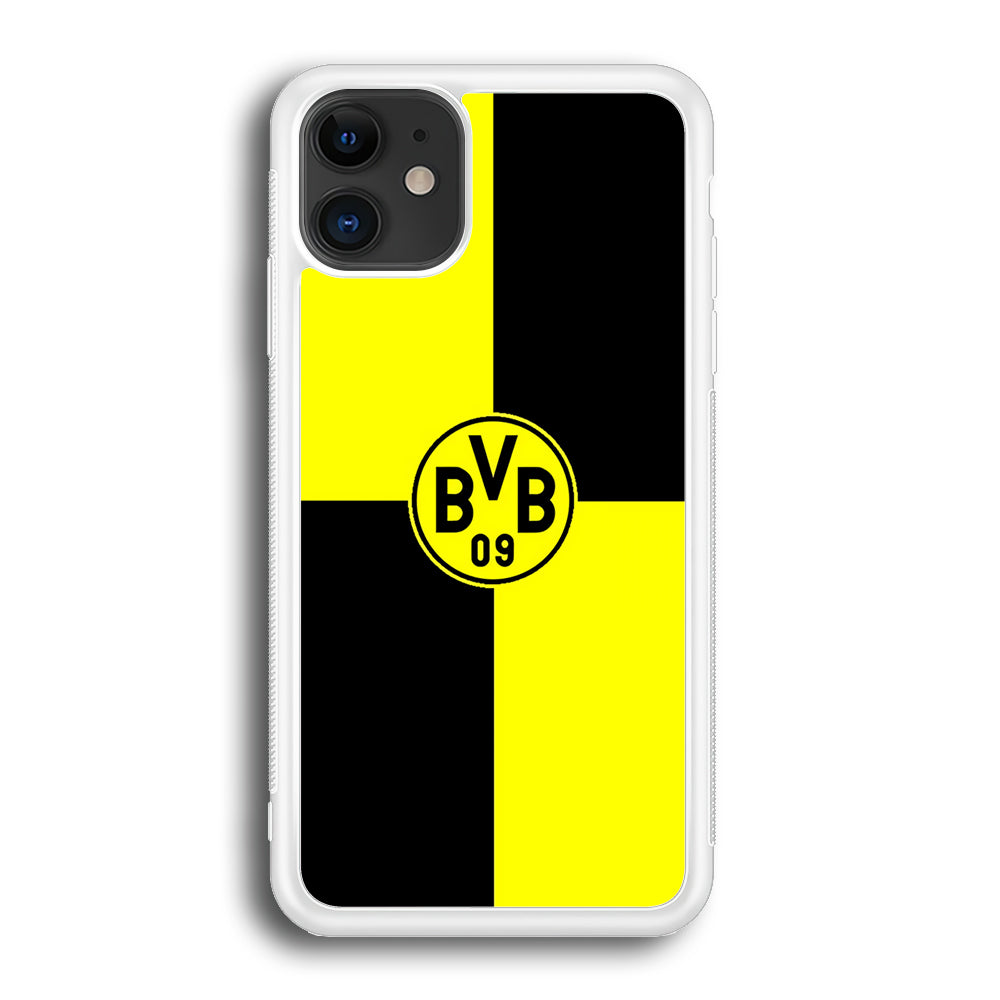 Borussia Dortmund Logo Club iPhone 12 Case-Phone Case-Rubber White (2D Case)-Altracase
