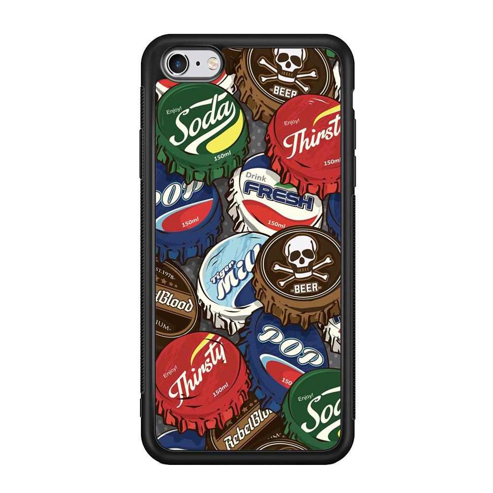 Bottle Cap Doodle iPhone 6 | 6s Case-Phone Case-Rubber Black (2D Case)-Altracase
