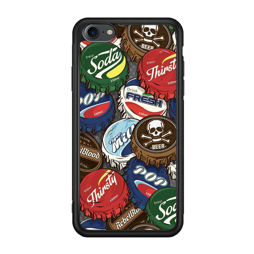 Bottle Cap Doodle iPhone 7 Case-Phone Case-Rubber Black (2D Case)-Altracase