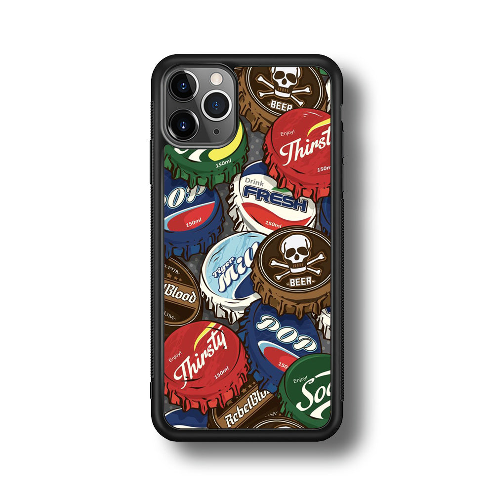 Bottle Cap Doodle iPhone 11 Pro Case-Phone Case-Rubber Black (2D Case)-Altracase