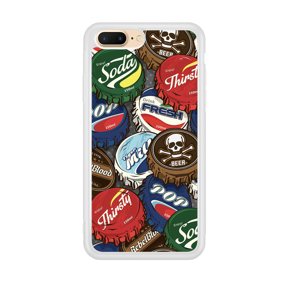 Bottle Cap Doodle iPhone 8 Plus Case-Phone Case-Rubber White (2D Case)-Altracase