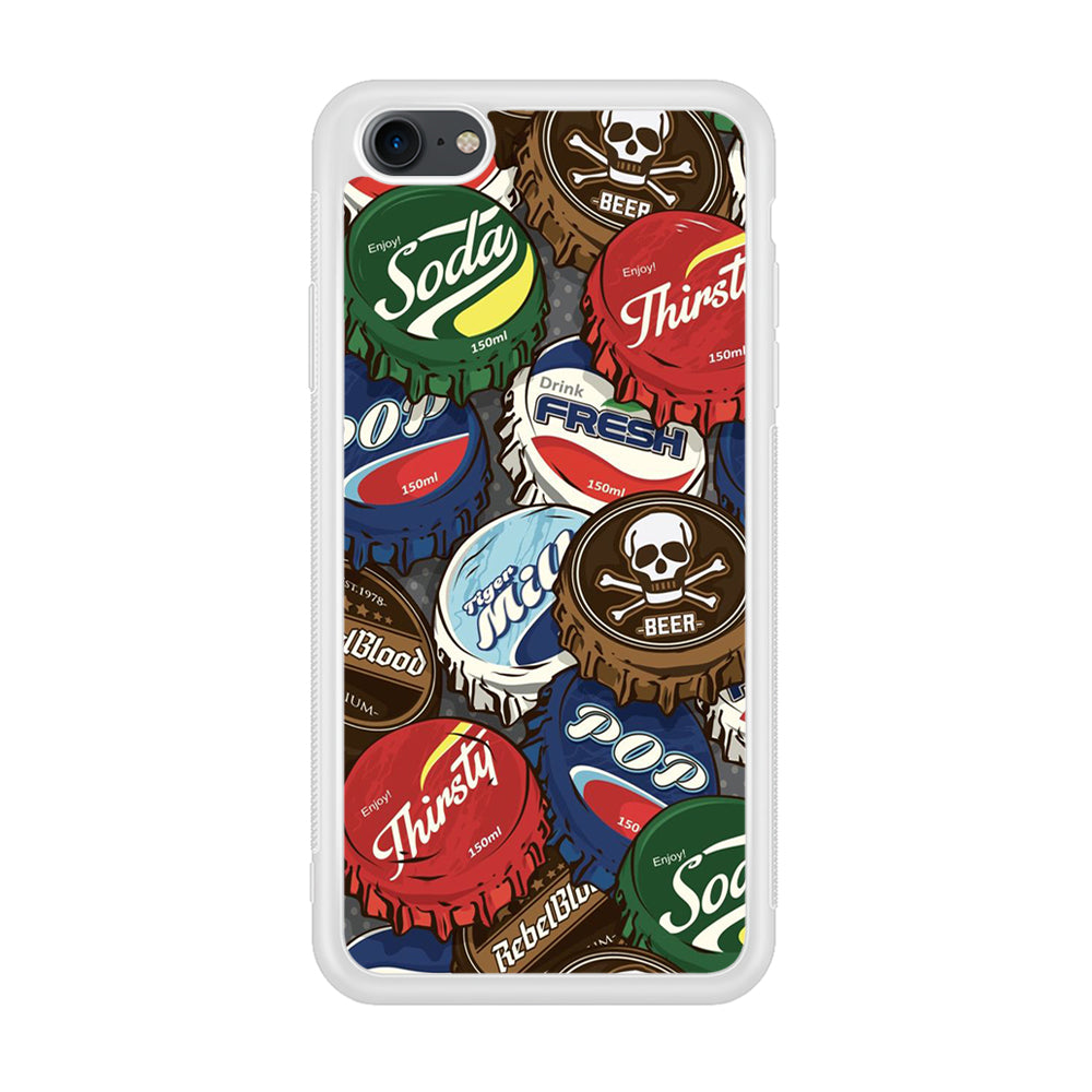 Bottle Cap Doodle iPhone 7 Case-Phone Case-Rubber White (2D Case)-Altracase