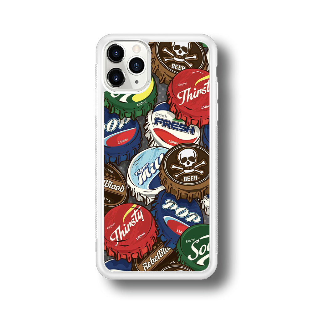 Bottle Cap Doodle iPhone 11 Pro Case-Phone Case-Rubber White (2D Case)-Altracase