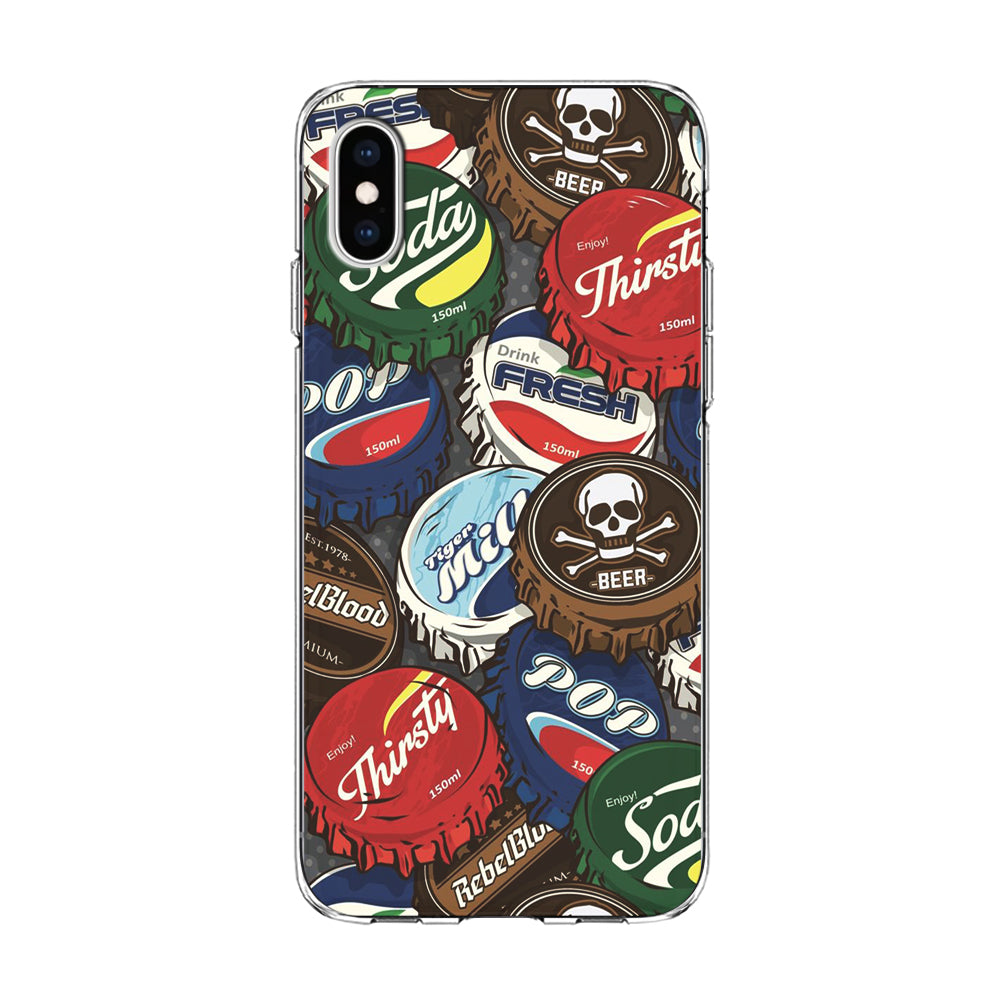 Bottle Cap Doodle iPhone Xs Case-Phone Case-Clear Soft Case-Altracase