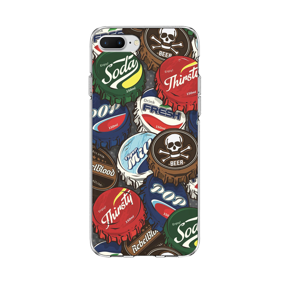 Bottle Cap Doodle iPhone 8 Plus Case-Phone Case-Clear Soft Case-Altracase