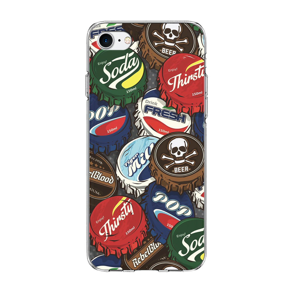 Bottle Cap Doodle iPhone 7 Case-Phone Case-Clear Soft Case-Altracase