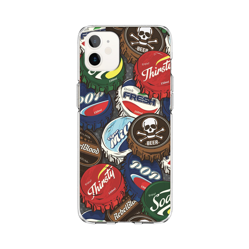 Bottle Cap Doodle iPhone 12 Mini Case-Phone Case-Clear Soft Case-Altracase