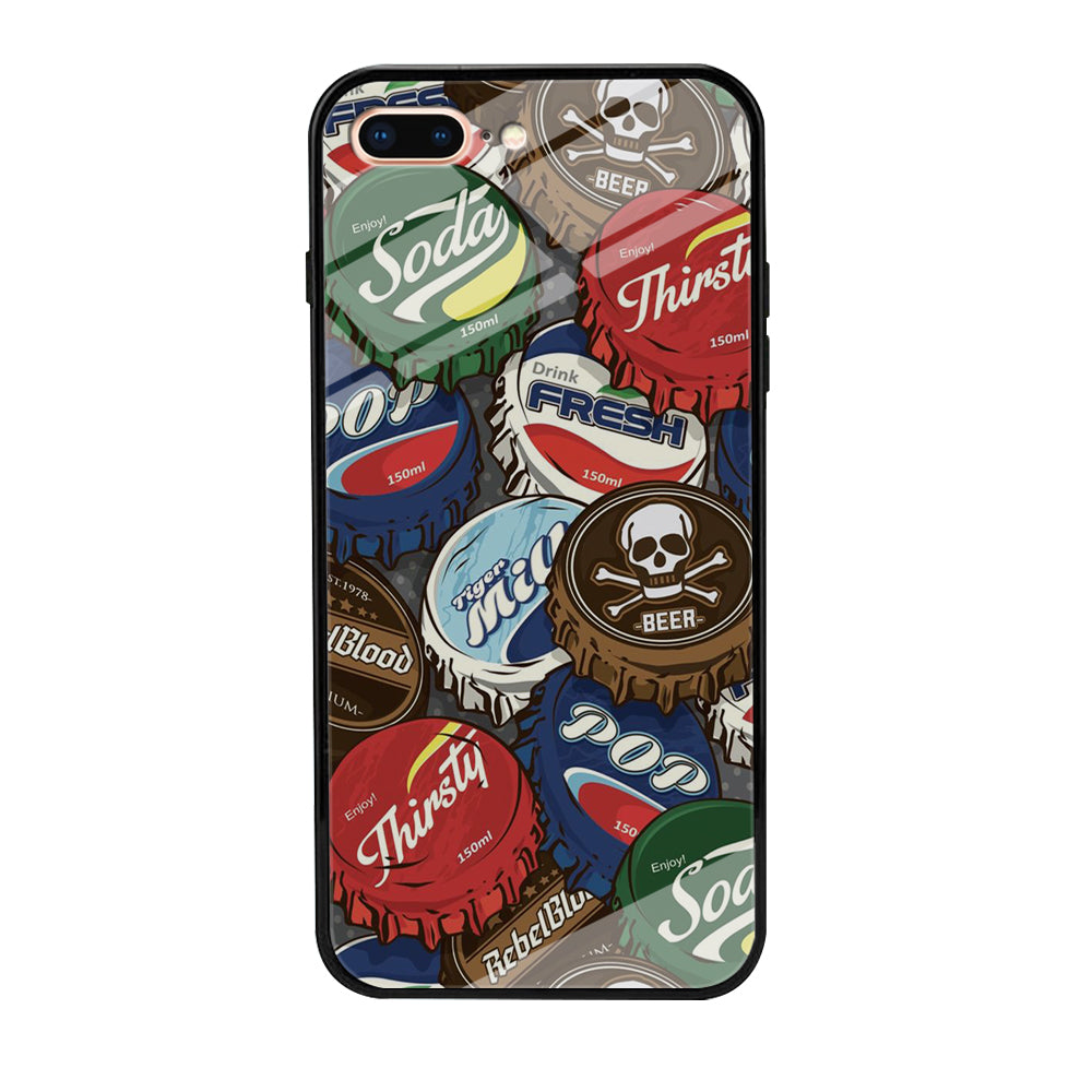 Bottle Cap Doodle iPhone 7 Plus Case-Phone Case-Tempered Glass Case-Altracase