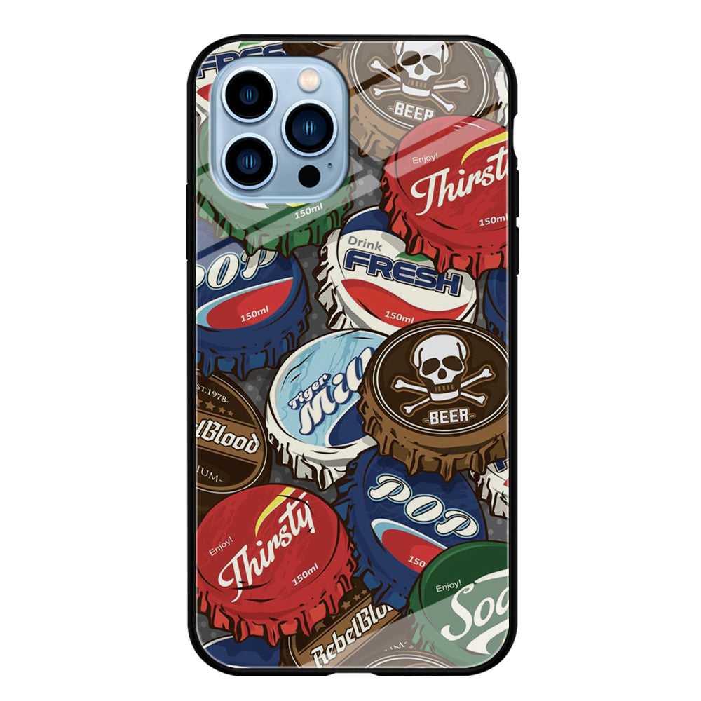 Bottle Cap Doodle iPhone 15 Pro Case-Phone Case-Tempered Glass Case-Altracase