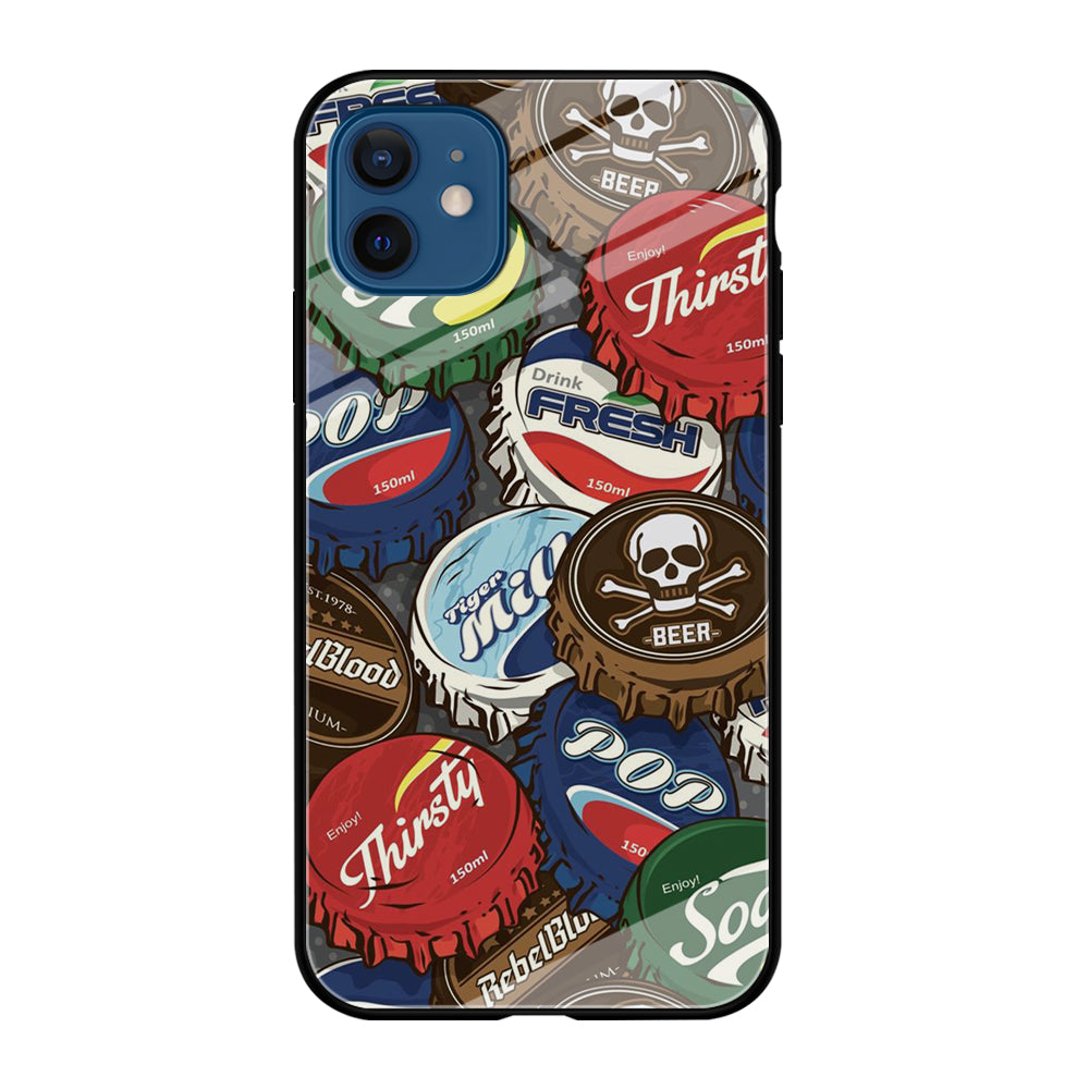 Bottle Cap Doodle iPhone 12 Case-Phone Case-Tempered Glass Case-Altracase