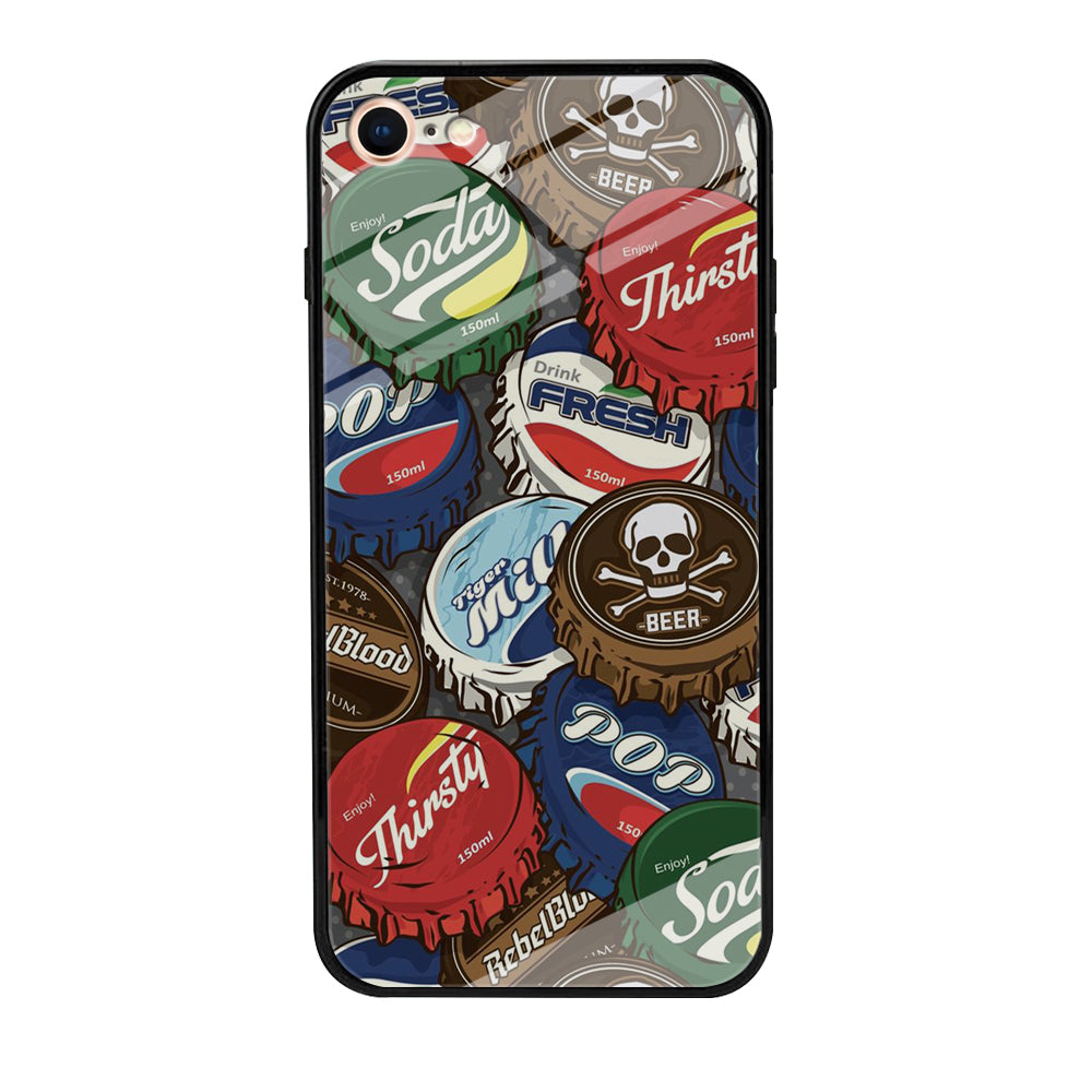 Bottle Cap Doodle iPhone SE 3 2022 Case-Phone Case-Tempered Glass Case-Altracase