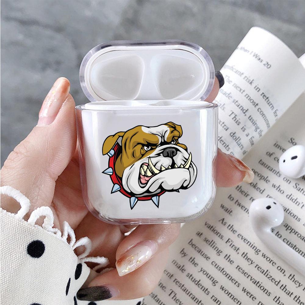 Bulldog Head Hard Plastic Protective Clear Case Cover For Apple Airpods-AirPod Case-Altracase