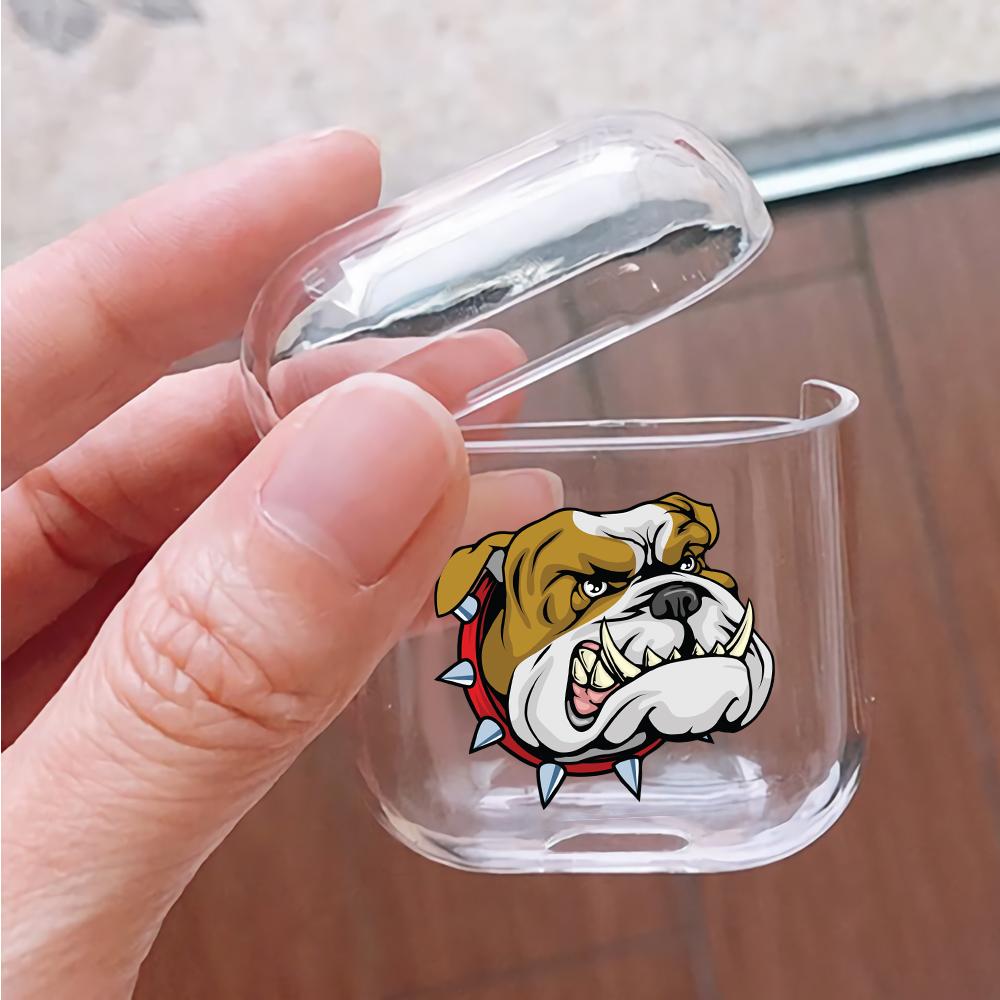 Bulldog Head Hard Plastic Protective Clear Case Cover For Apple Airpods-AirPod Case-Altracase