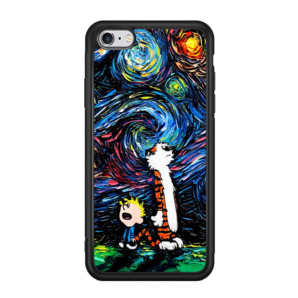 Calvin and Hobbes Starry Night iPhone 6 | 6s Case-Phone Case-Rubber Black (2D Case)-Altracase