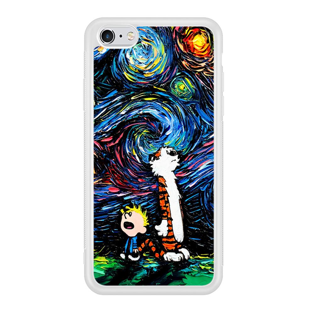 Calvin and Hobbes Starry Night iPhone 6 | 6s Case-Phone Case-Rubber White (2D Case)-Altracase