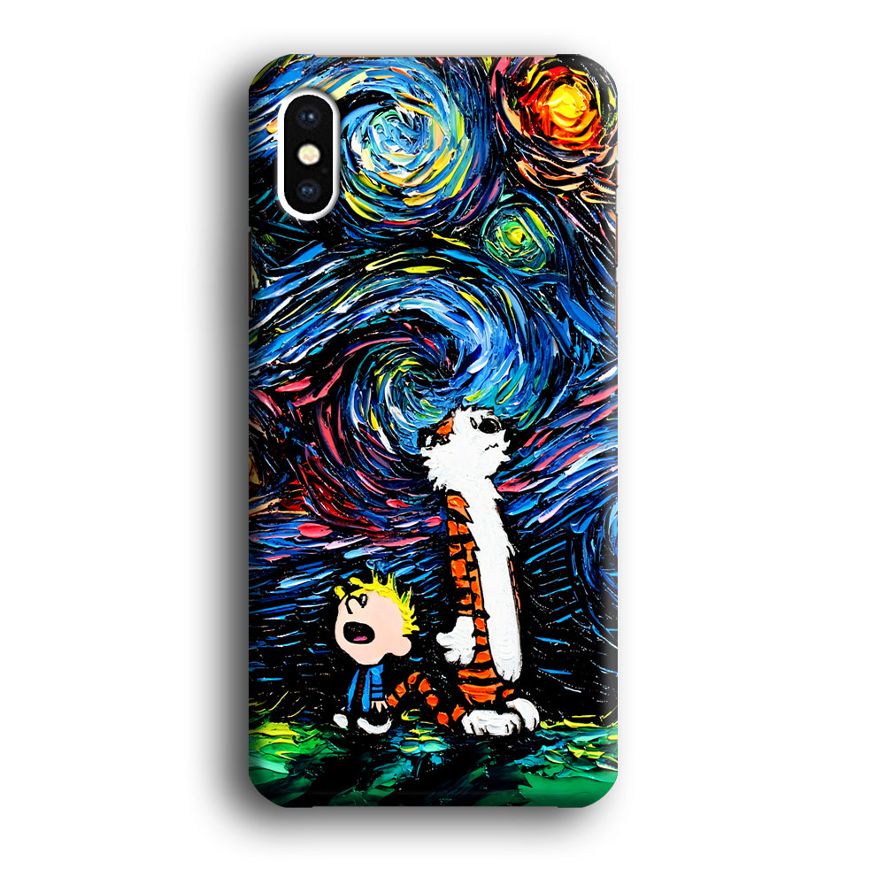 Calvin and Hobbes Starry Night iPhone Xs Case-Phone Case-3D Case-Altracase