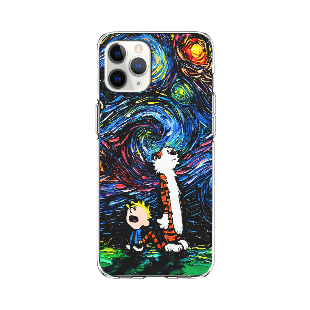 Calvin and Hobbes Starry Night iPhone 11 Pro Case-Phone Case-Clear Soft Case-Altracase
