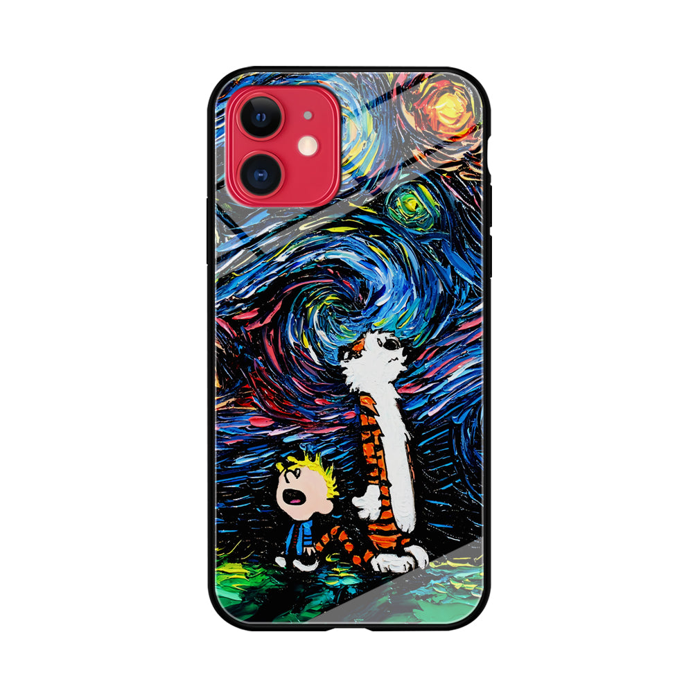 Calvin and Hobbes Starry Night iPhone 11 Case-Phone Case-Tempered Glass Case-Altracase