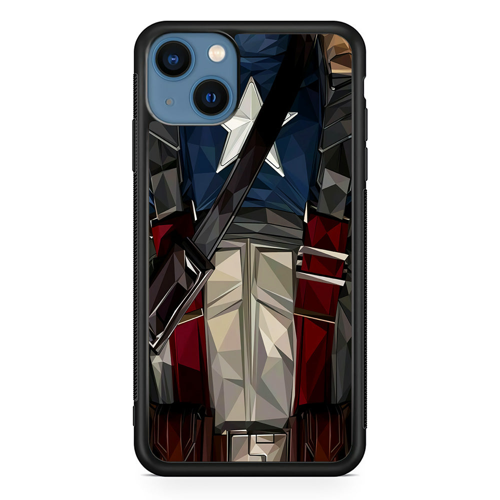 Captain America Costume Suit iPhone 13 Mini Case-Phone Case-Rubber Black (2D Case)-Altracase