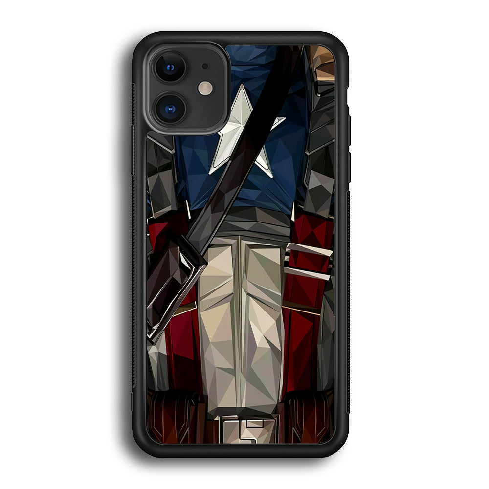 Captain America Costume Suit iPhone 12 Case-Phone Case-Rubber Black (2D Case)-Altracase