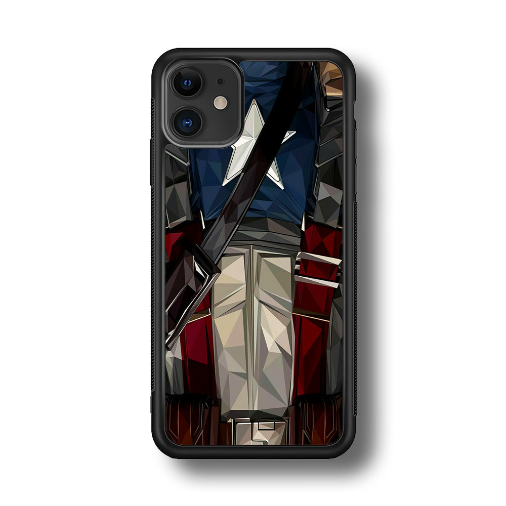 Captain America Costume Suit iPhone 11 Case-Phone Case-Rubber Black (2D Case)-Altracase