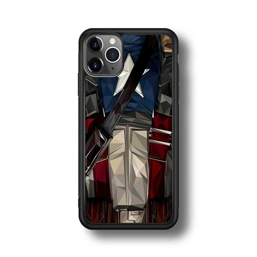 Captain America Costume Suit iPhone 11 Pro Max Case-Phone Case-Rubber Black (2D Case)-Altracase