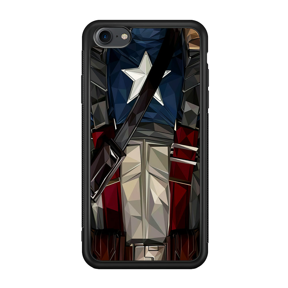 Captain America Costume Suit iPhone 7 Case-Phone Case-Rubber Black (2D Case)-Altracase
