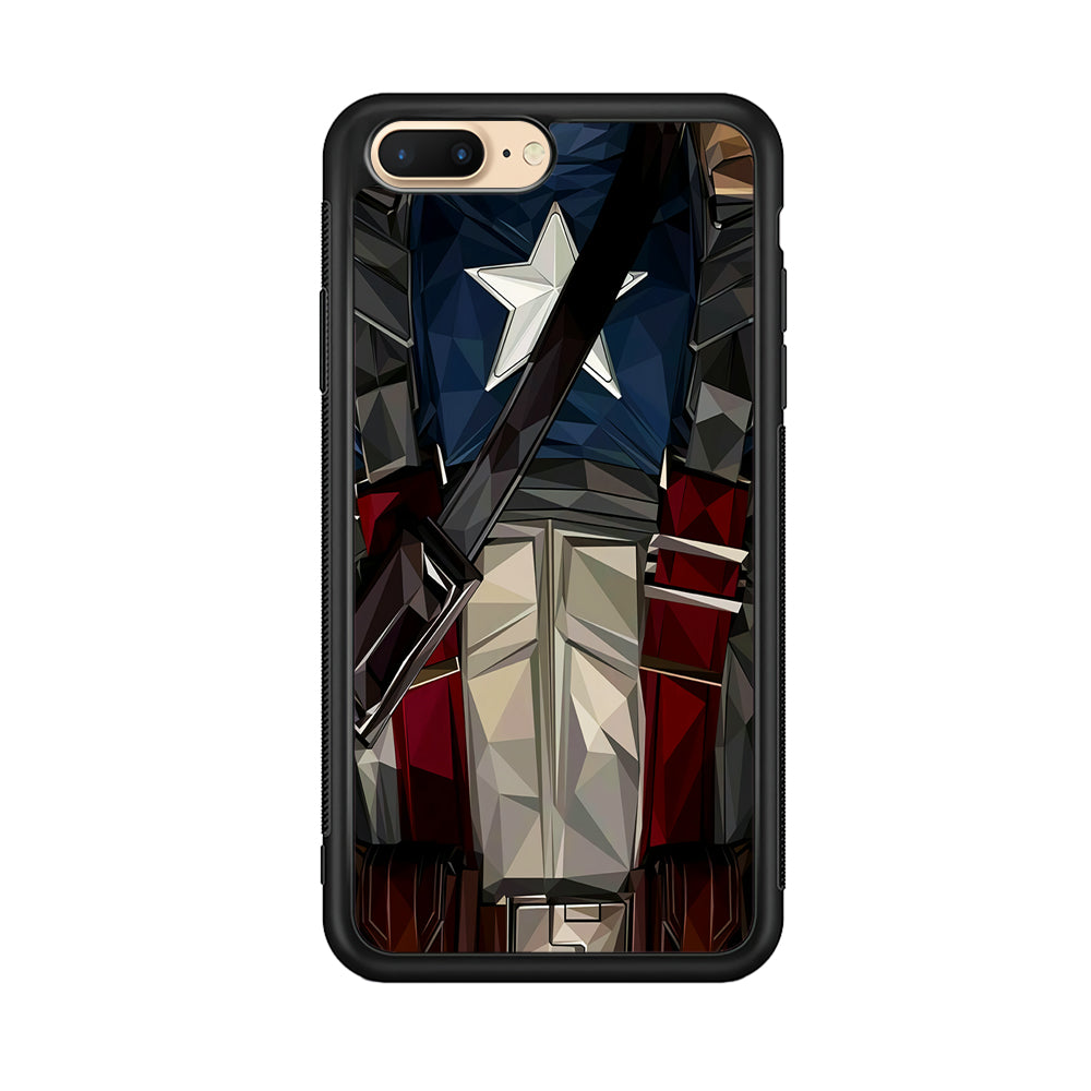 Captain America Costume Suit iPhone 8 Plus Case-Phone Case-Rubber Black (2D Case)-Altracase
