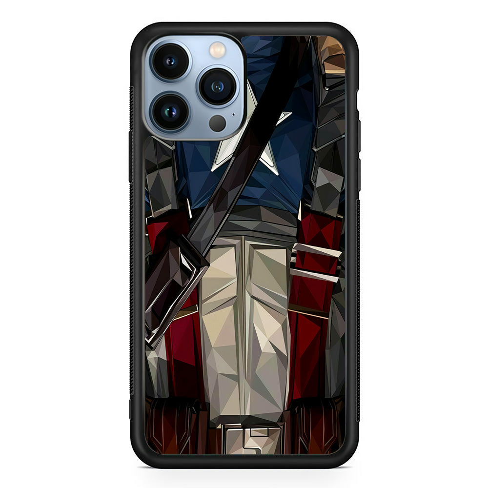 Captain America Costume Suit iPhone 15 Pro Case-Phone Case-Rubber Black (2D Case)-Altracase