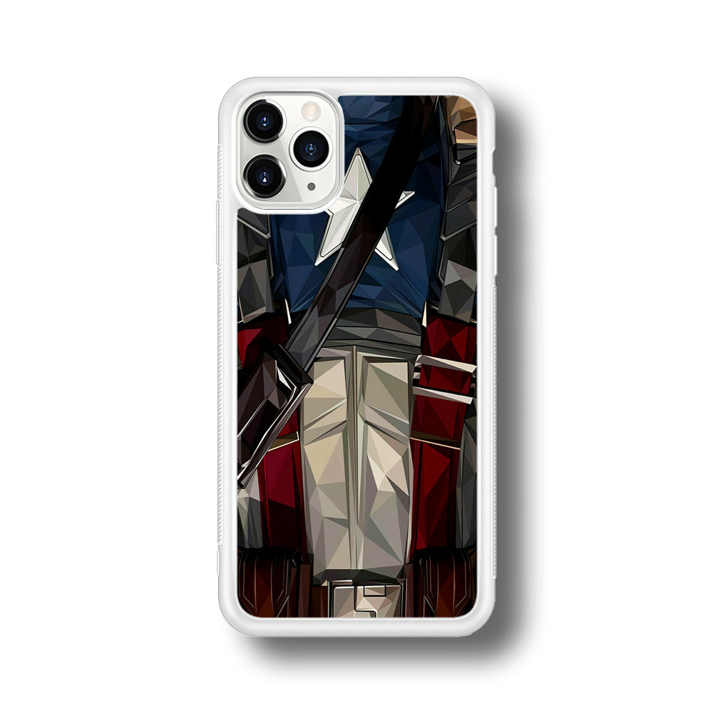 Captain America Costume Suit iPhone 11 Pro Max Case-Phone Case-Rubber White (2D Case)-Altracase