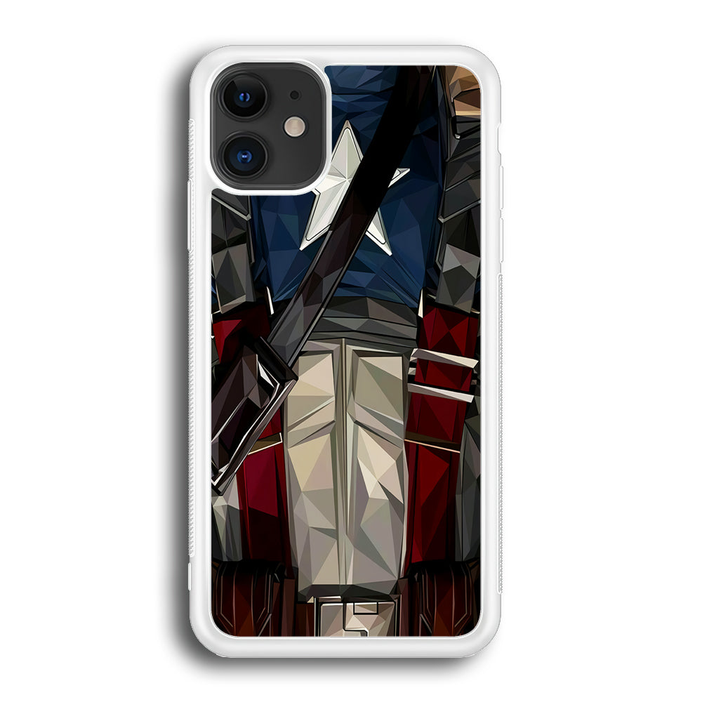Captain America Costume Suit iPhone 12 Case-Phone Case-Rubber White (2D Case)-Altracase