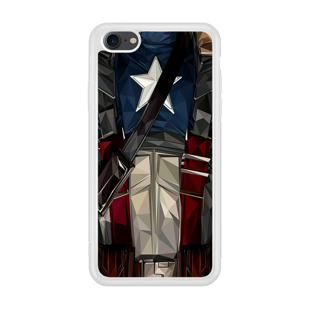 Captain America Costume Suit iPhone 7 Case-Phone Case-Rubber White (2D Case)-Altracase