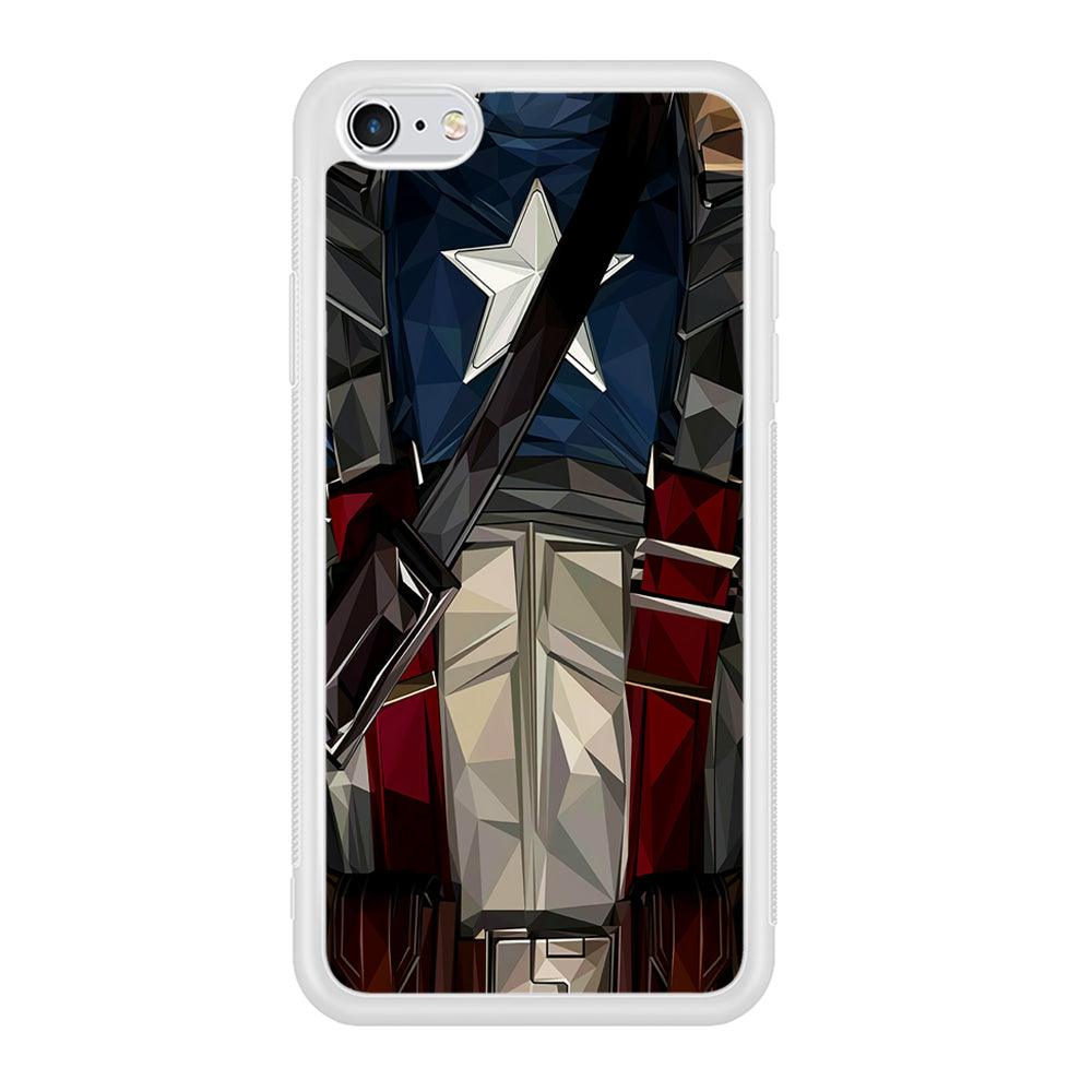 Captain America Costume Suit iPhone 6 | 6s Case-Phone Case-Rubber White (2D Case)-Altracase