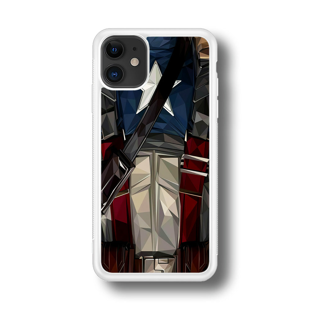 Captain America Costume Suit iPhone 11 Case-Phone Case-Rubber White (2D Case)-Altracase
