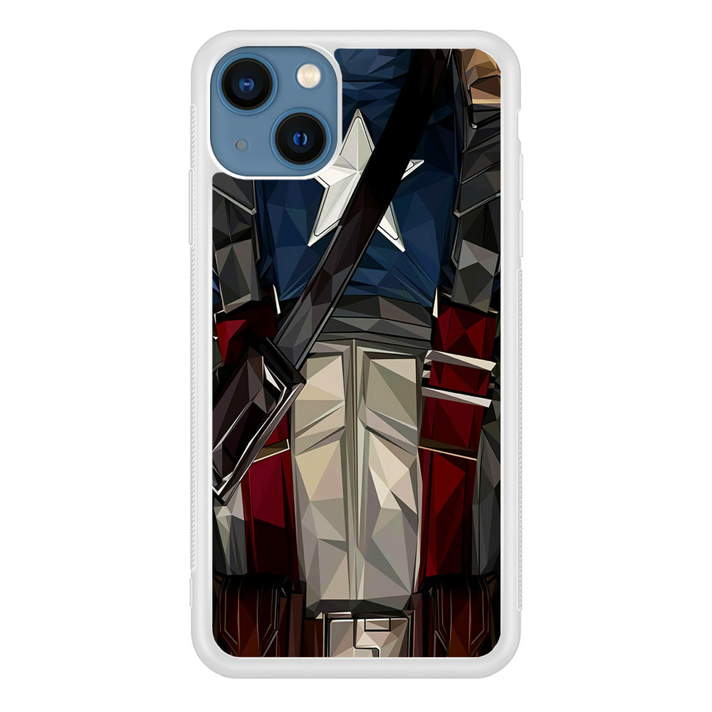 Captain America Costume Suit iPhone 13 Mini Case-Phone Case-Rubber White (2D Case)-Altracase