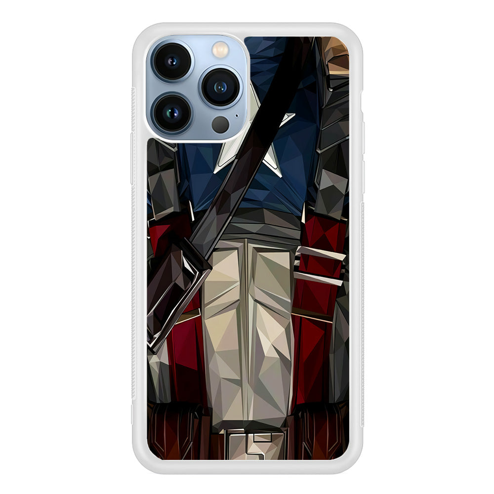 Captain America Costume Suit iPhone 15 Pro Case-Phone Case-Rubber White (2D Case)-Altracase