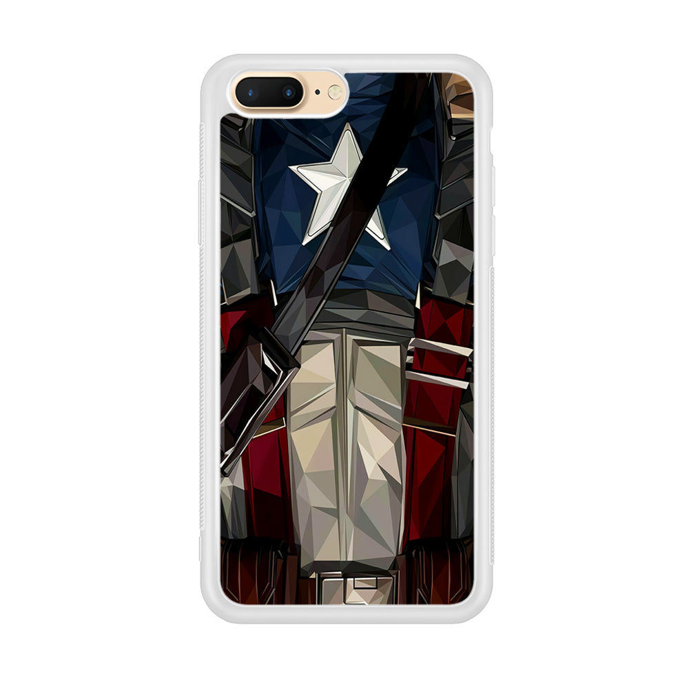 Captain America Costume Suit iPhone 8 Plus Case-Phone Case-Rubber White (2D Case)-Altracase